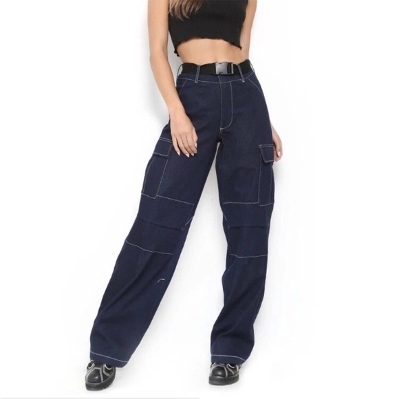 I.AM.GIA Dark Blue cargo Jeans - Picture 2 of 4